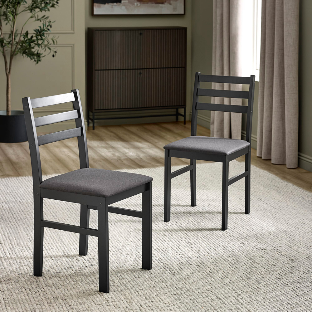 Julian Bowen Keats 4 Seater Black Rectangular Dining Set Image 6