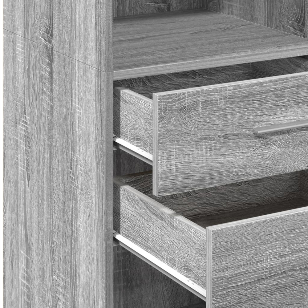 vidaXL 2 Drawer 3 Shelf Grey Sonoma Highboard Image 8