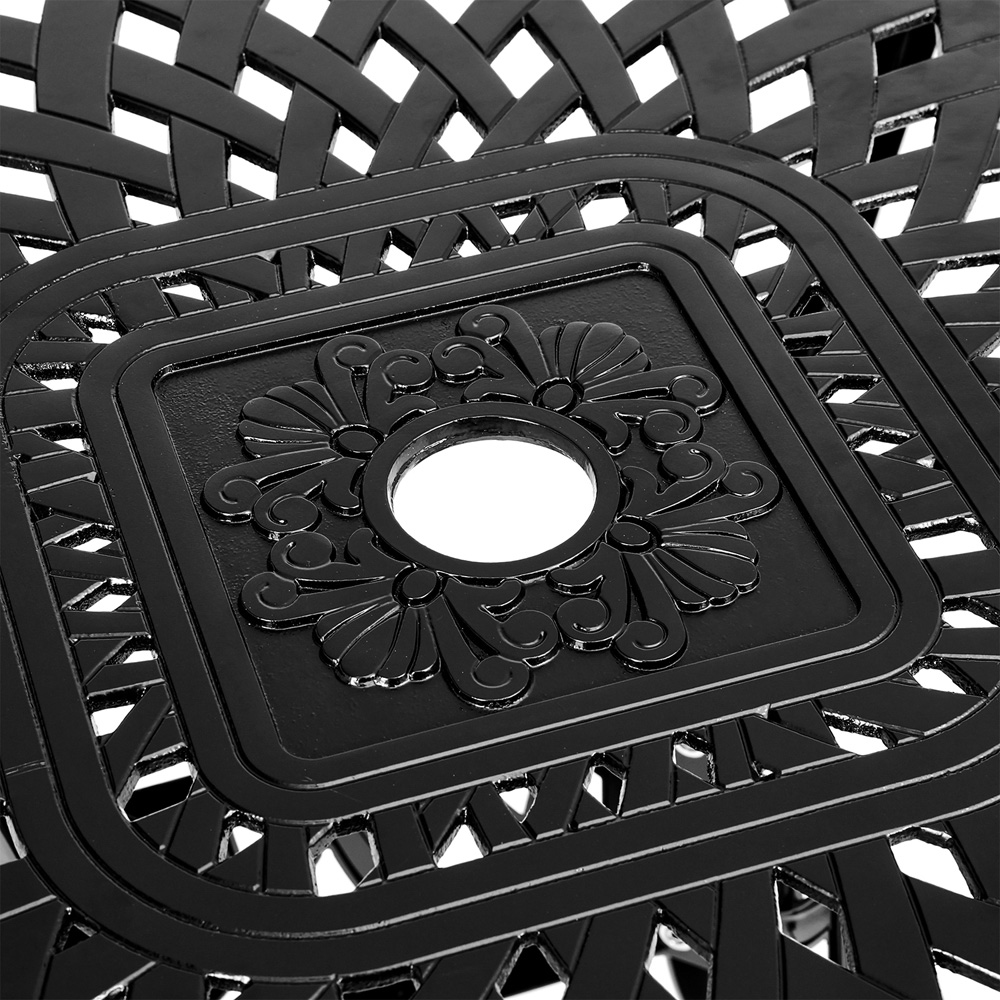 Living and Home 3 Seater Black Square Bistro Set Image 3