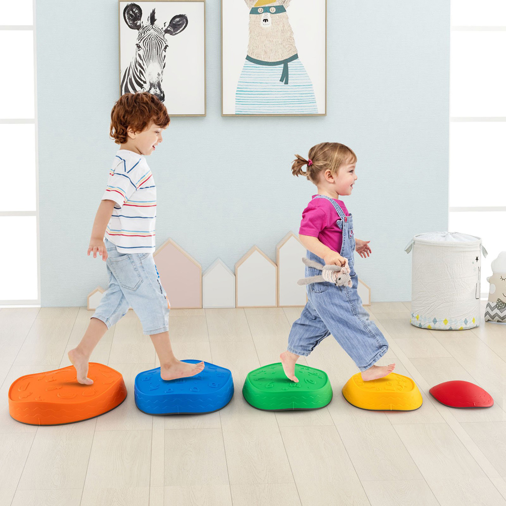 Costway Kids Multicolour 5 Piece Stackable Non Slip Stepping Stone Image 2