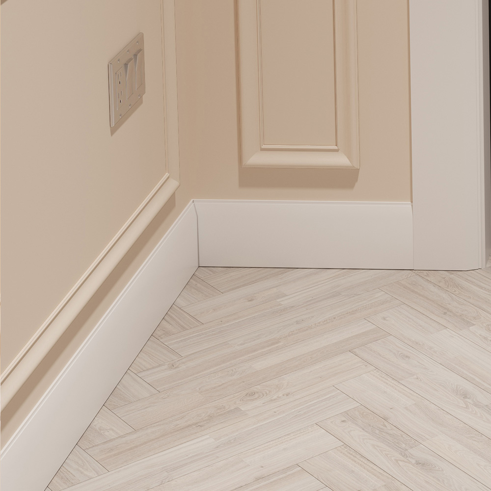 National Skirting White Primed Chamfered Skirting Board 18mm 195 x 4200mm Image 2
