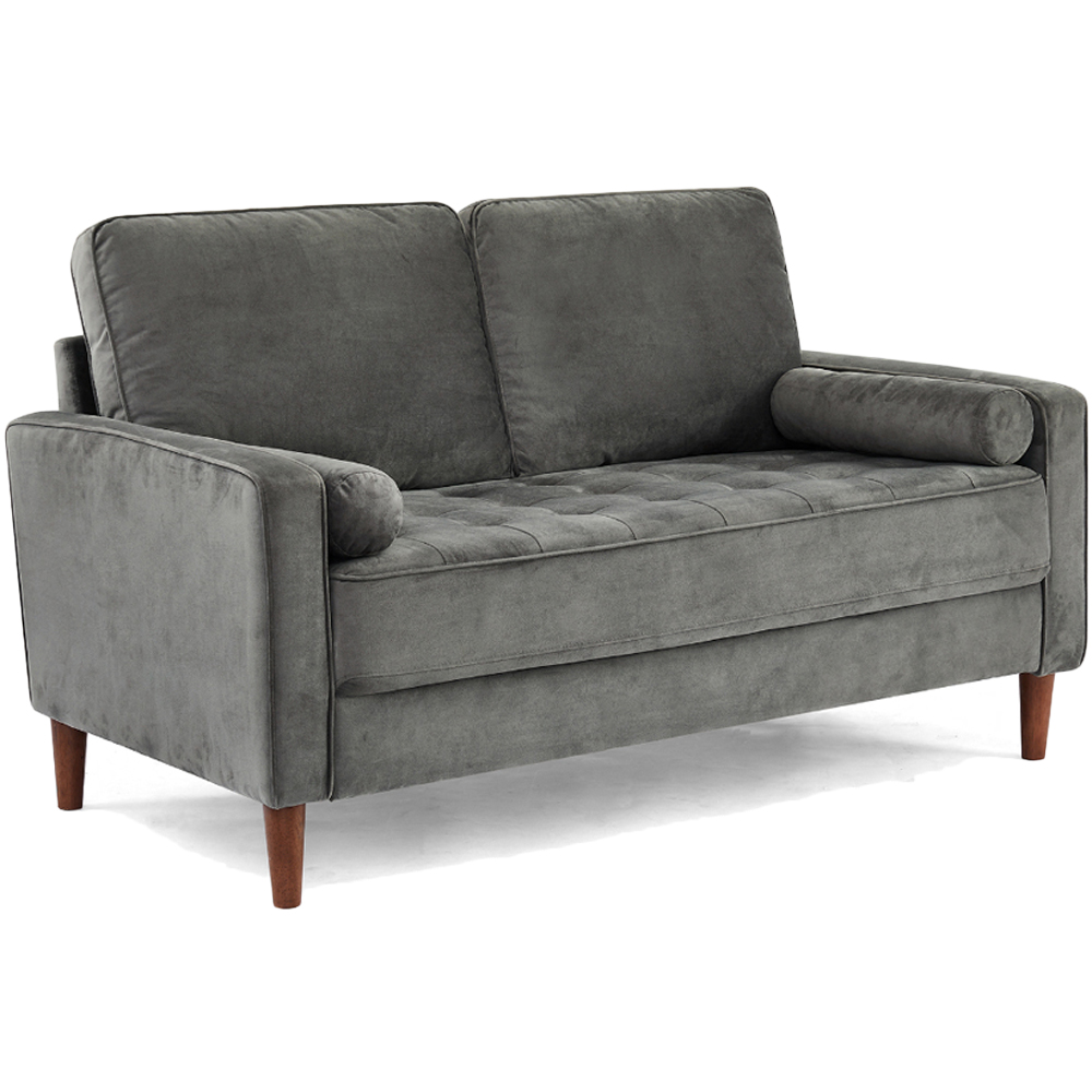 Home Detail Edward 2 Seater Grey Velvet Sofa Image 4