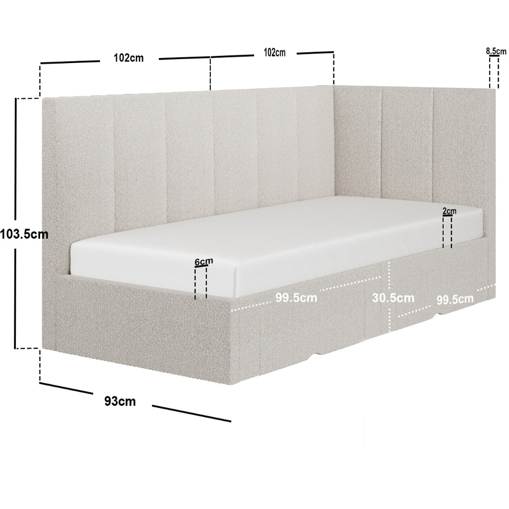 Flair Harley 2 Drawers Beige Boucle Bed Frame Image 8