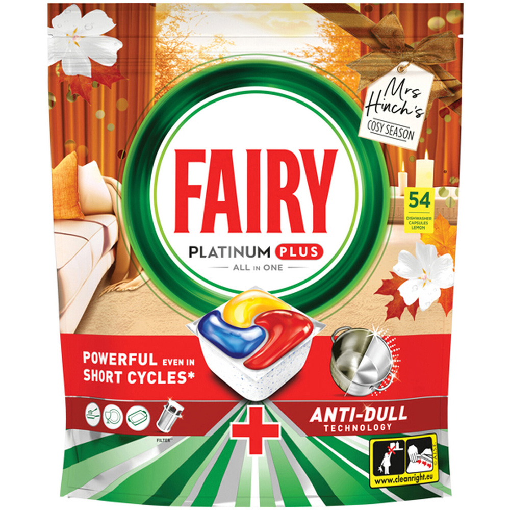 Fairy Platinum Plus All In One Lemon Dishwasher Tablet 54 Washes Image