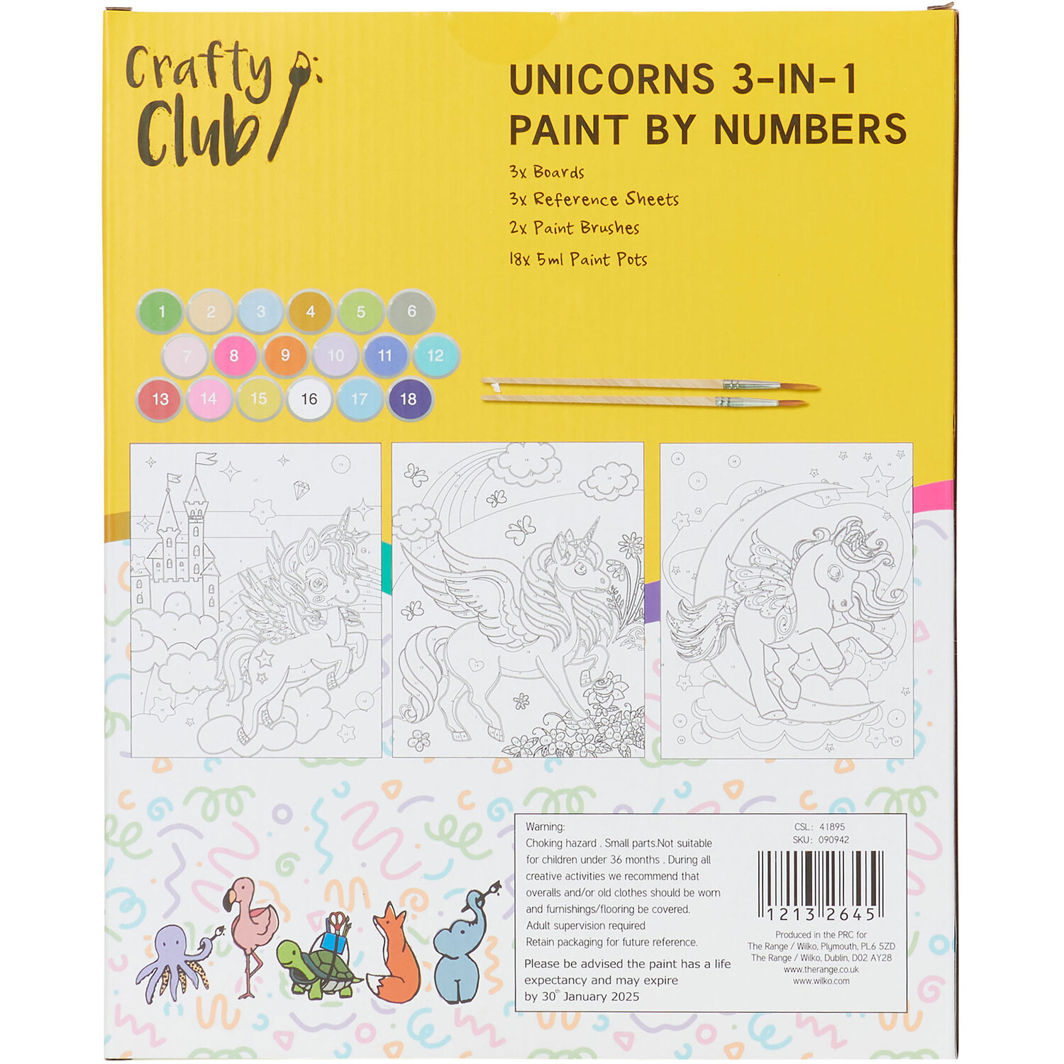 Crafty Club Unicorns 3 in 1 Paint by Numbers Kit Image 4