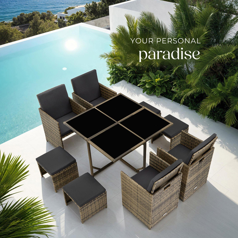 tectake Bilbao 8 Seater Nature Garden Dining Set Image 8