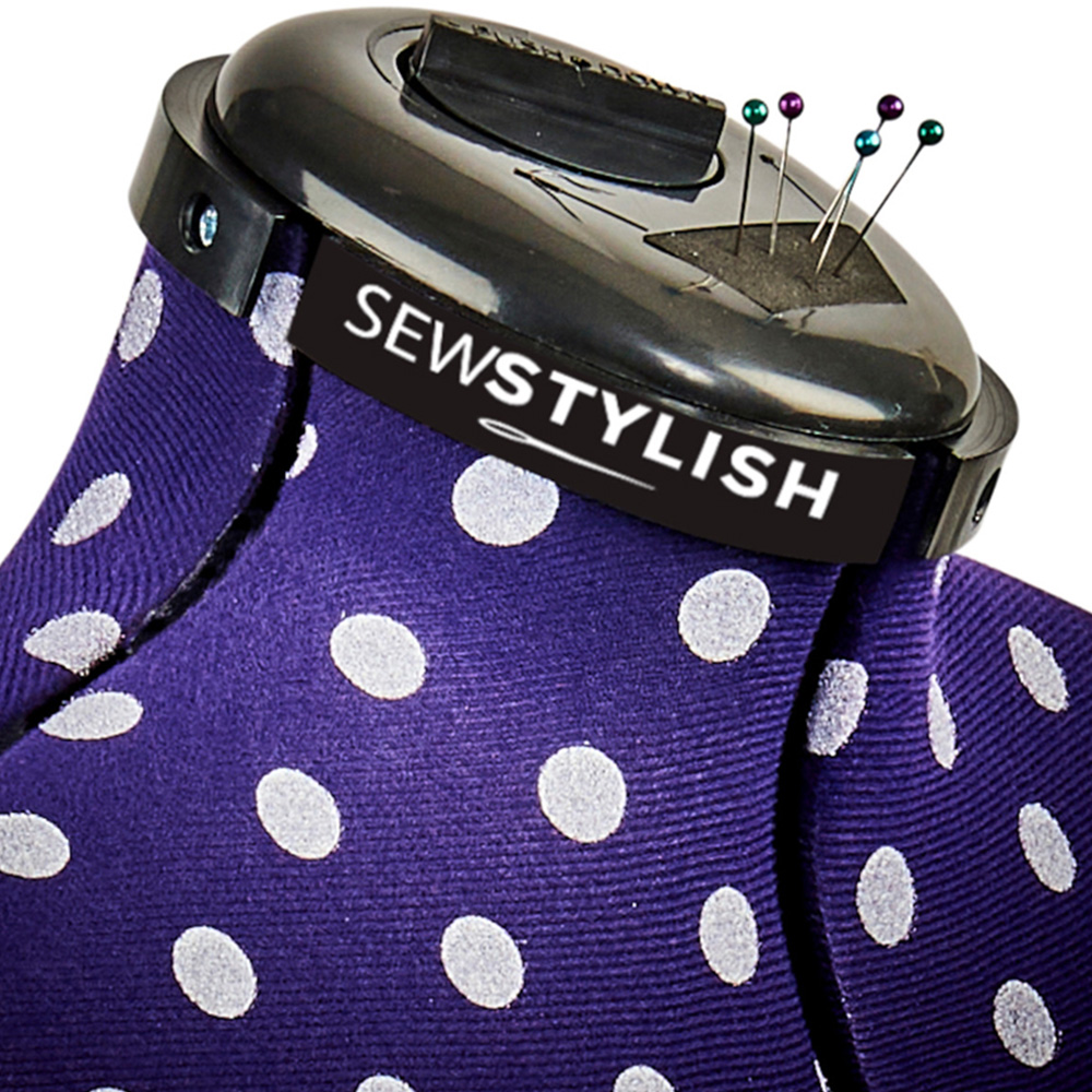 Sewing Online 5906A Purple Polka Adjustable 8-Part Dressmakers Dummy with Hem Marker Small Image 4