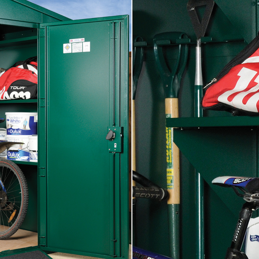 Asgard Gladiator 7 x 7ft Double Door Green High Security Apex Garden Shed Image 7