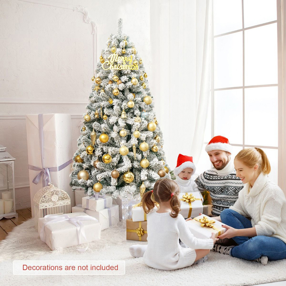 Costway Snow Flocked Artificial Christmas Tree 6ft Image 4