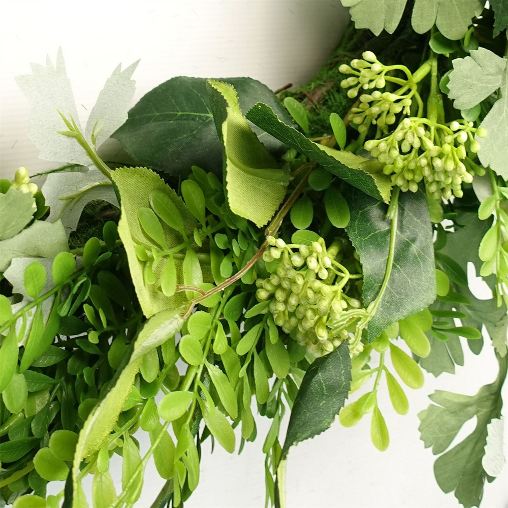 Leaf Fern Artificial Wreath 50cm Image 5