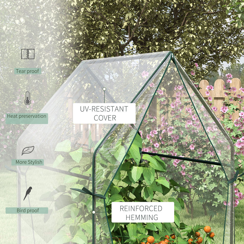 Outsunny Clear Plastic 3 x 3ft Greenhouse Image 5