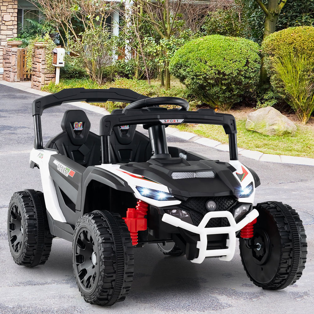 Costway Kids White Ride On UTV Car with Remote 12V Image 2