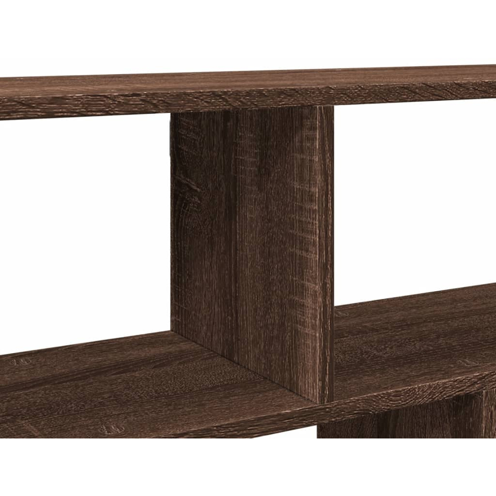 vidaXL 5 Shelf Brown Oak Floating Wall Shelf Image 7