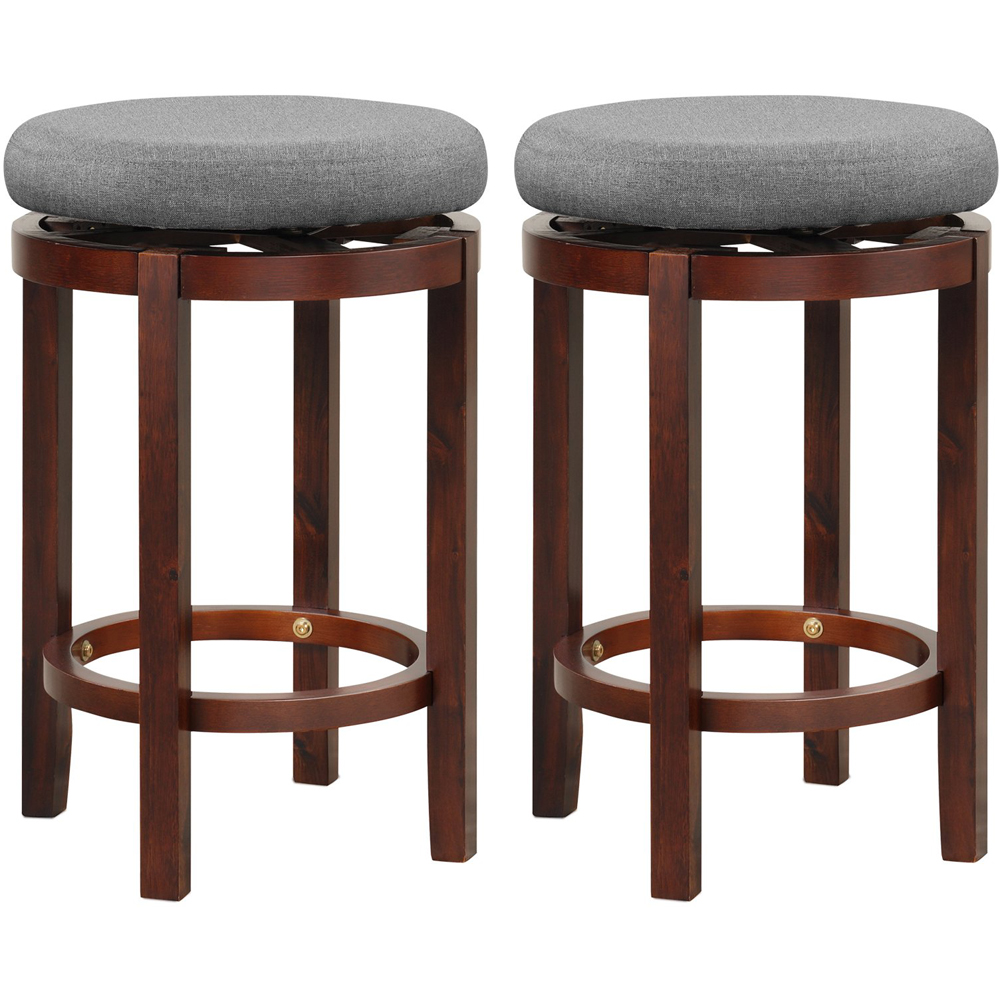 Costway Grey Counter Height Bar Stool Set of 2 Image 2