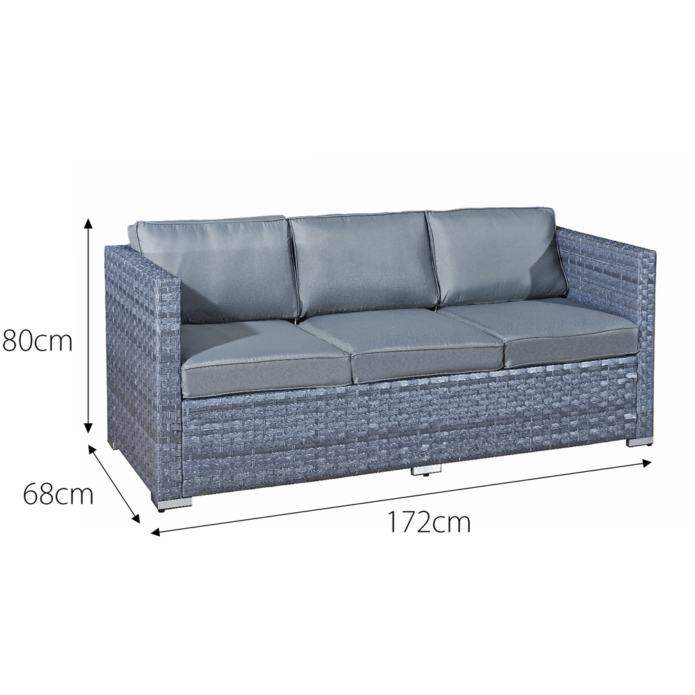 Oseasons Malta 9 Seater Ocean Grey Rattan Rising Firepit U-Shape Sofa Set with Footstool Image 7