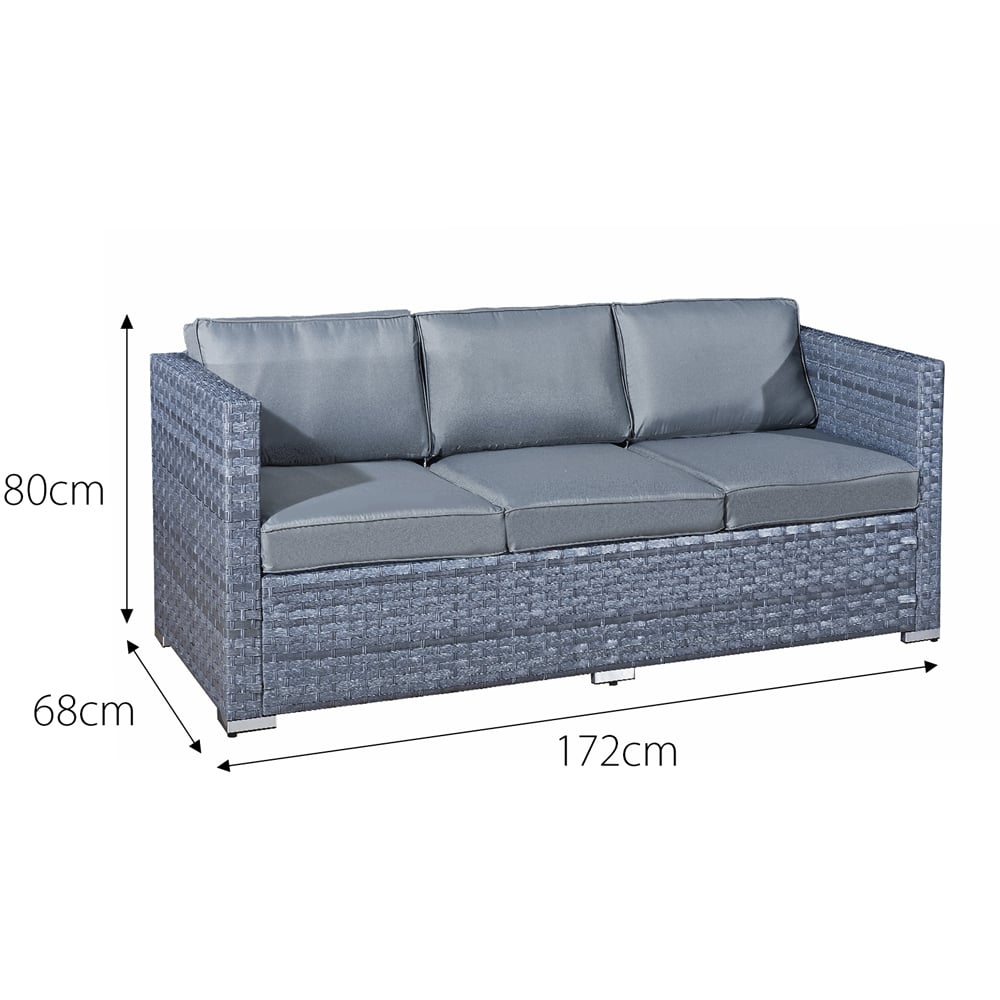 Oseasons Malta 10 Seater Ocean Grey Rattan Rising Firepit U-Shape Sofa Set with 2 Footstool Image 7