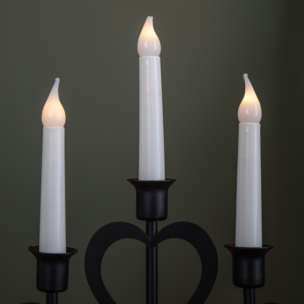 Samuel Alexander 5 Warm White LED Black Metal Light Up Christmas Candle Bridge 32cm Image 4