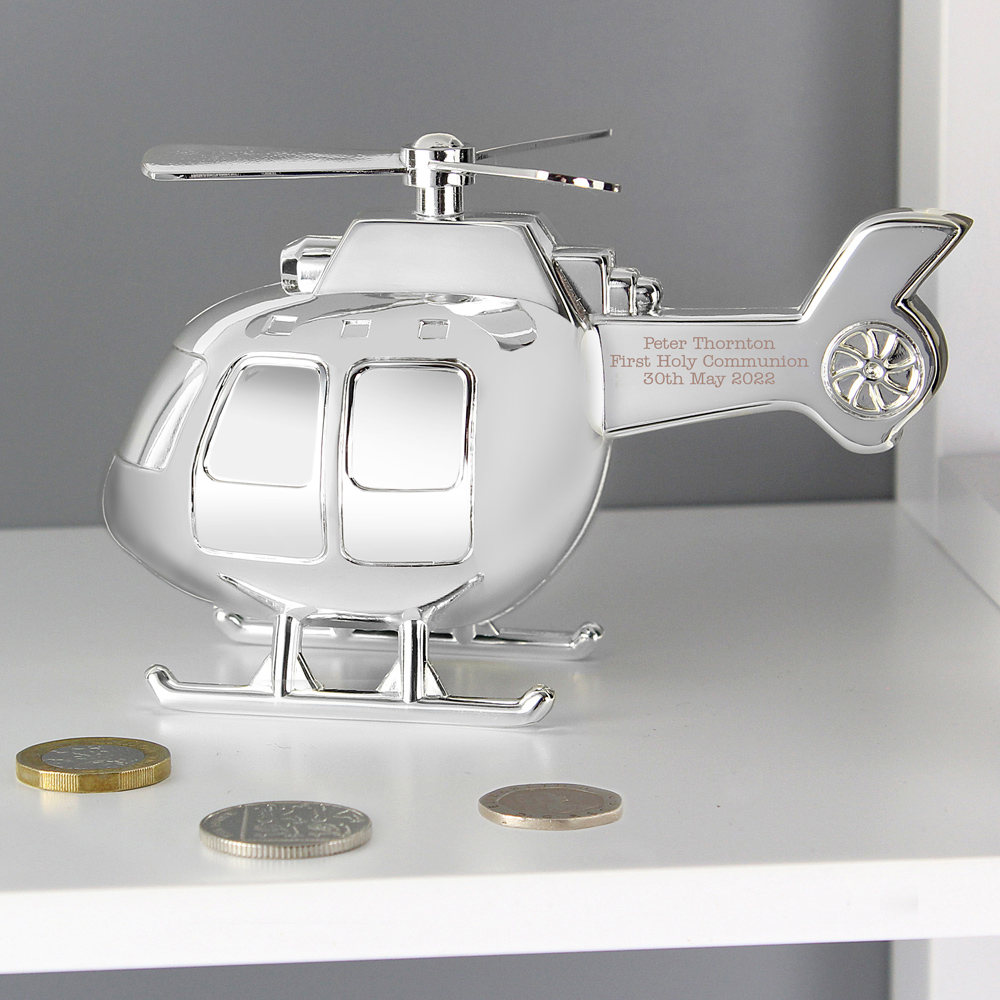 Personalised Memento Helicopter Money Box Image 2