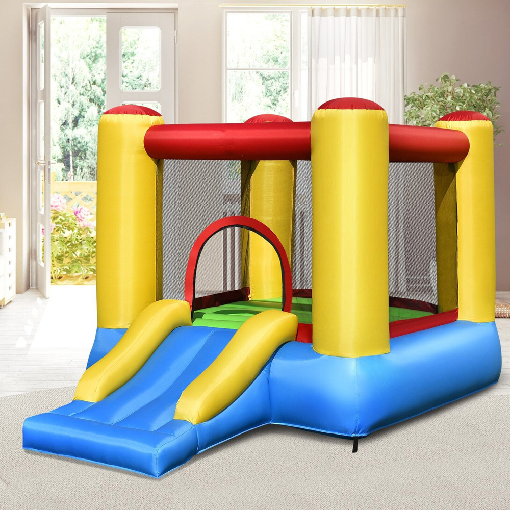 Costway Kids Inflatable Bounce House with Slide and Basketball Hoop Image 2