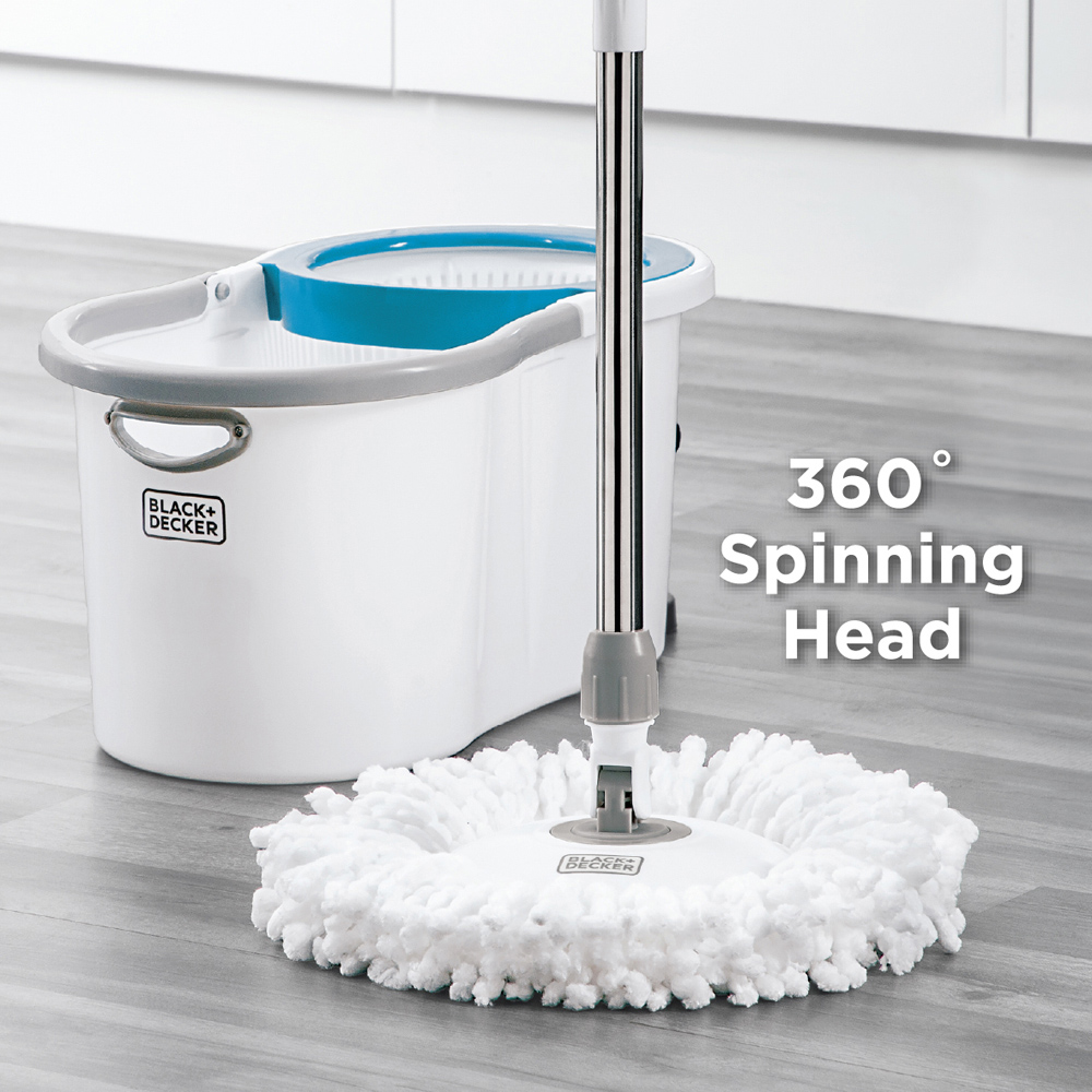 BLACK+DECKER BXBK61519E White Pedal Spin Mop and Bucket Set Image 6