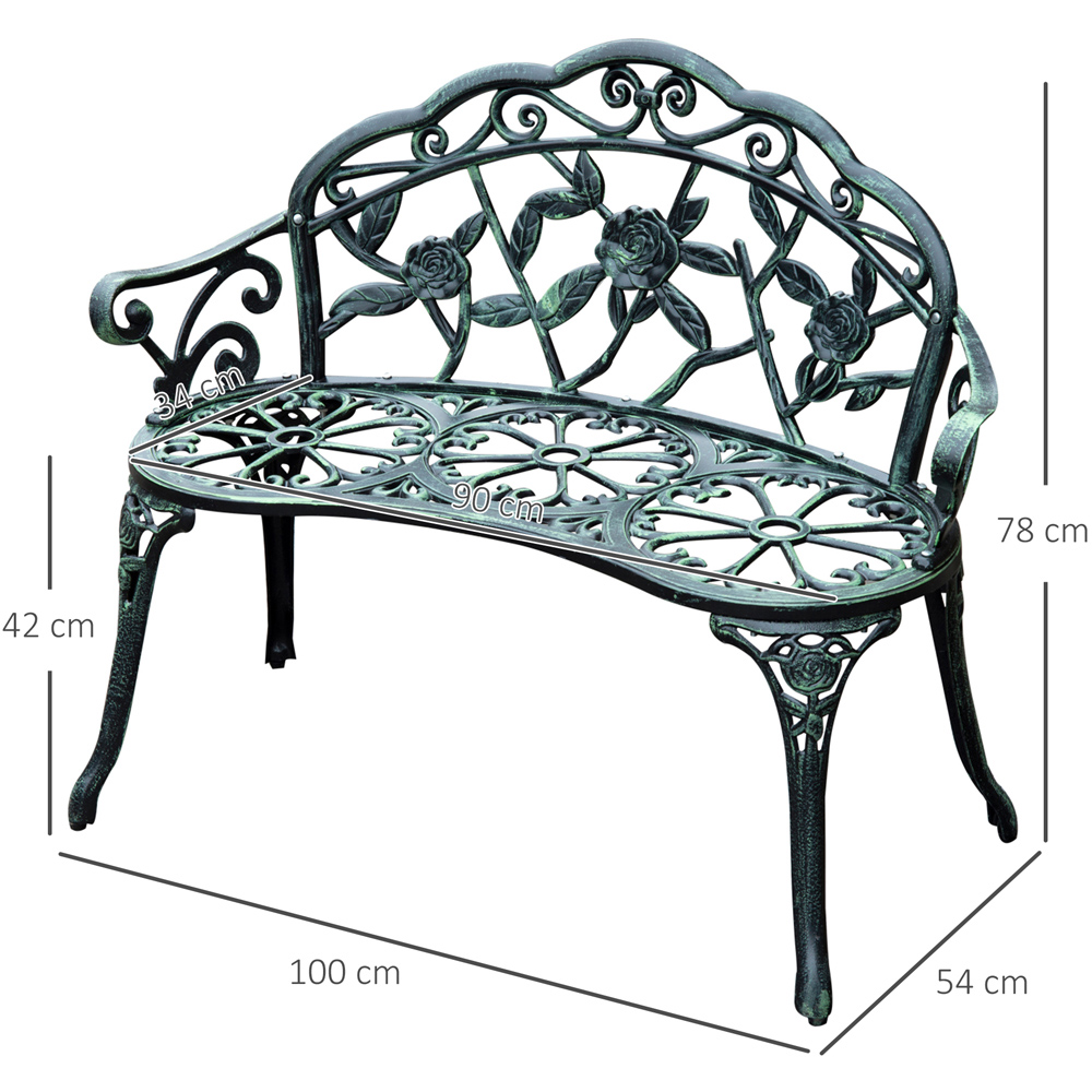 Outsunny 2 Seater Green Garden Bench Image 8