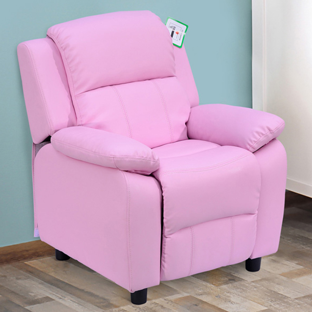 HOMCOM Kids Single Seat Pink Sofa Image 1