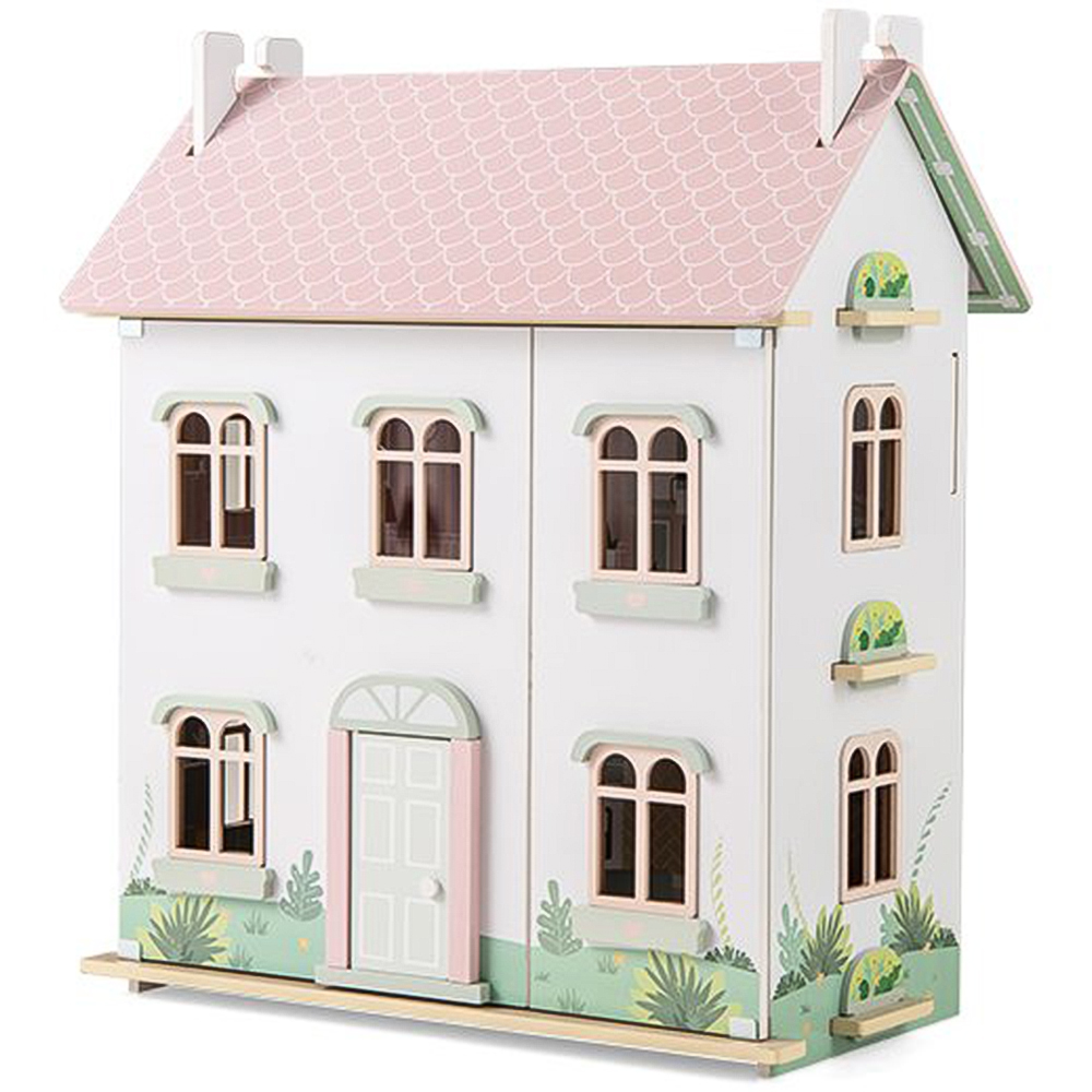 Costway Kids Multicolour Wooden Dollhouse with Furniture and Accessories Image 1
