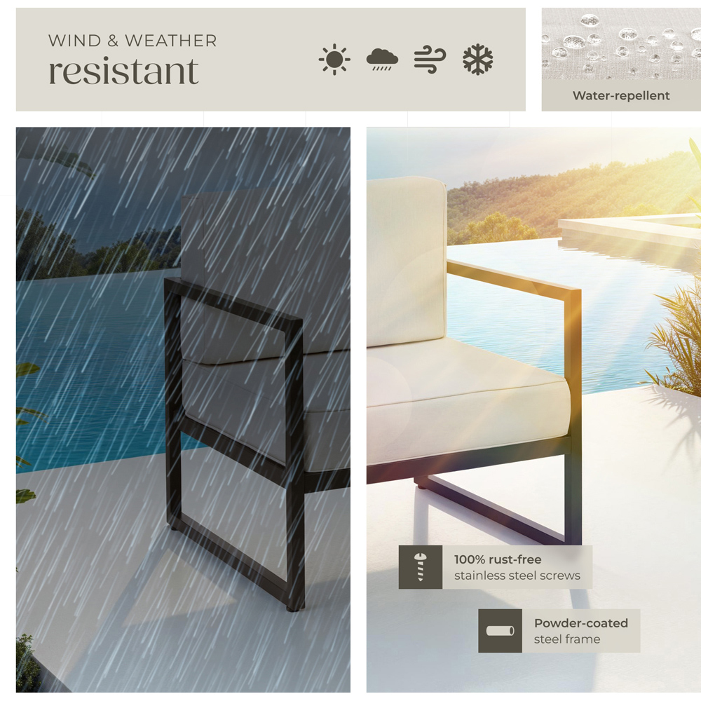 tectake Comosa Brown and Beige Garden Chair Image 7