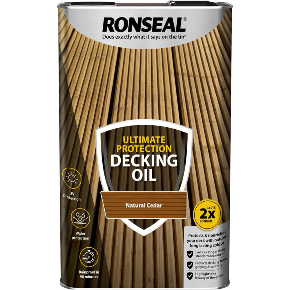 Ronseal Ultimate Protection Natural Cedar Decking Oil 5L Image 2