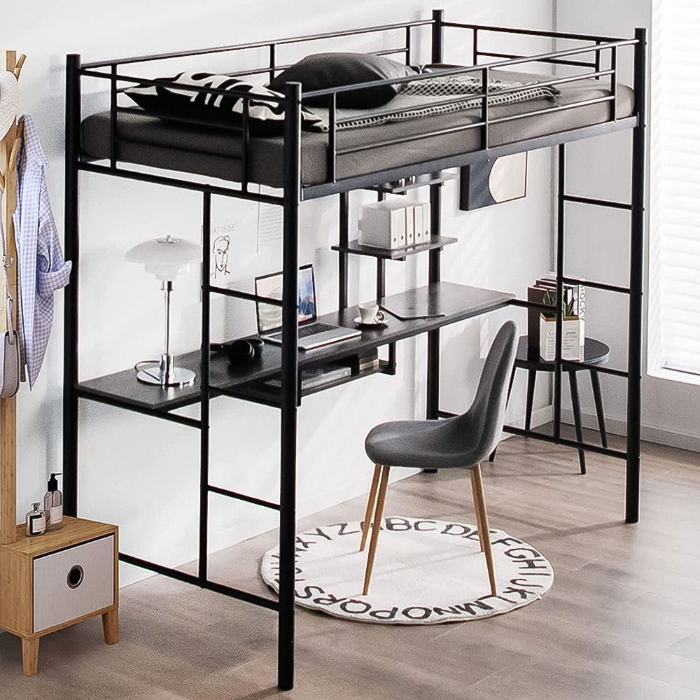 Costway Single Black High Sleeper Image 1
