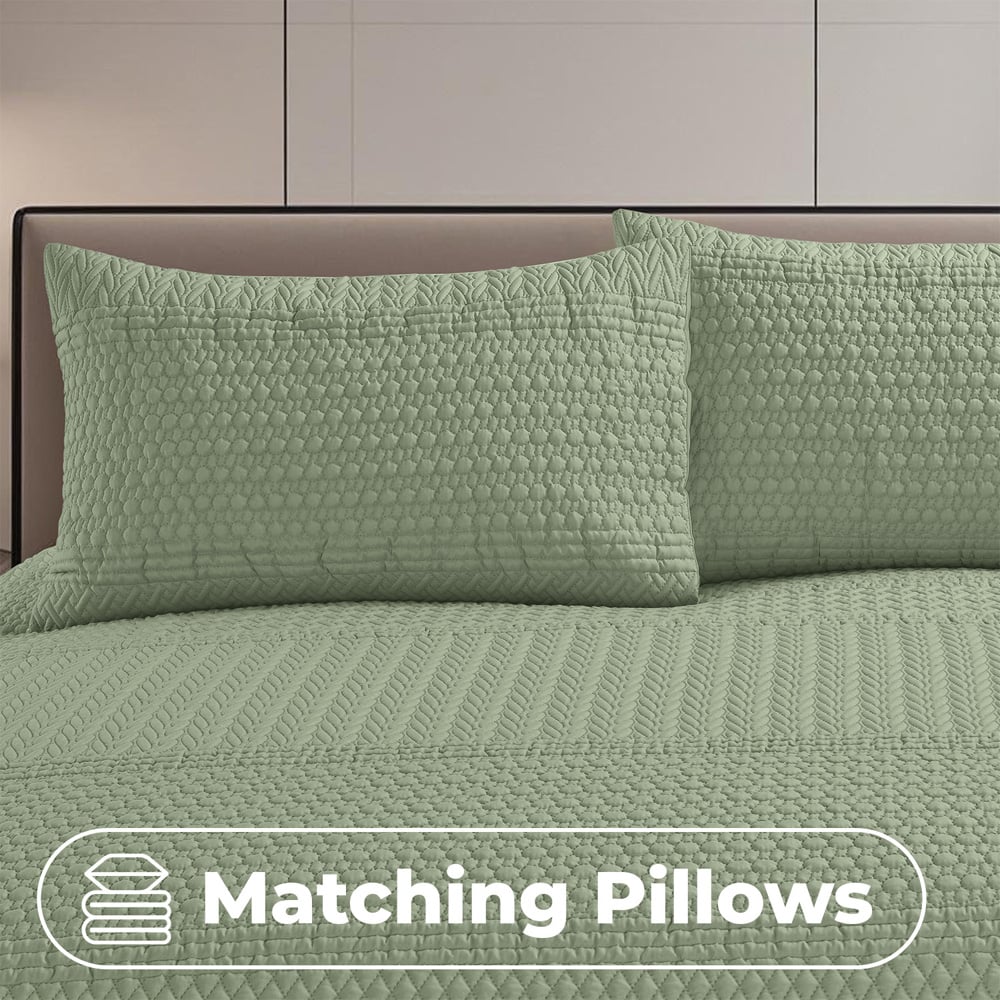 Velosso Super King Size Sage Paloma Duvet Set Image 2