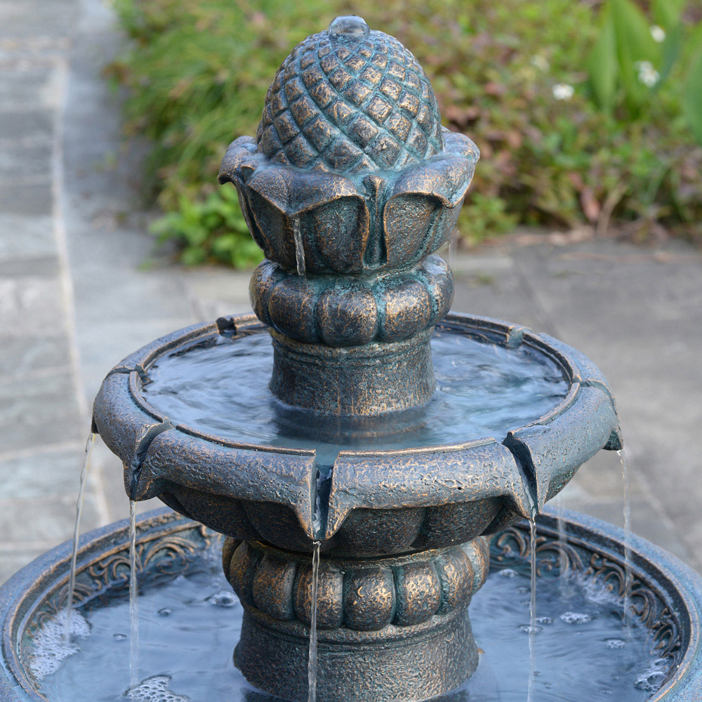 Teamson Home 2-Tier Antique Copper Birdbath Water Fountain 99cm Image 7