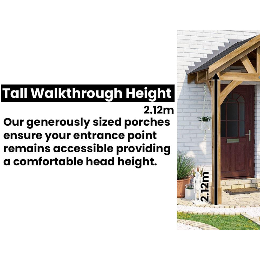 Dunster House Thunderdam 2 x 1.5m Brown Full-Height Porch Canopy with Black Shingle and 2 Posts Image 9