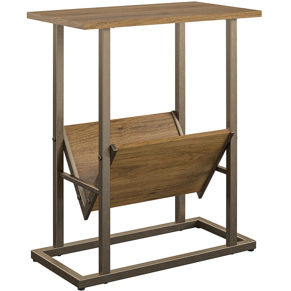 Novogratz Regal 2 Shelf Walnut End Table Image 2