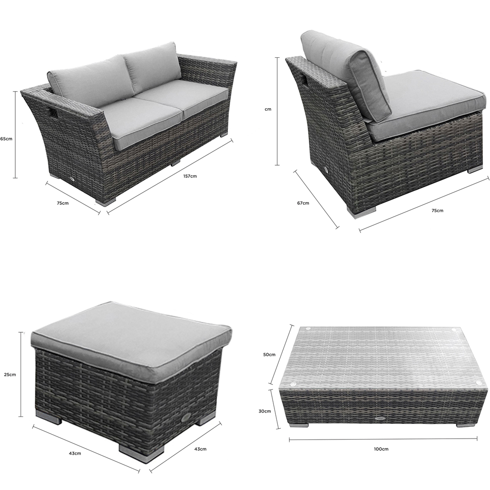 Charles Bentley St Tropez 6 Seater Rattan Effect Lounge Set Image 9