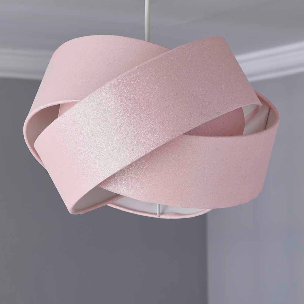 Wilko Pink Glitter Interlocking  Light Shade Image 3