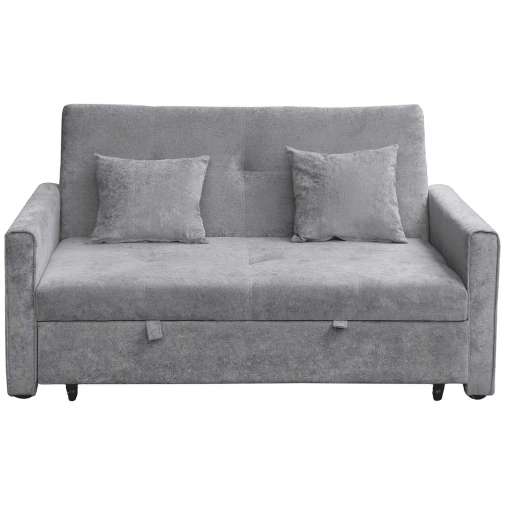 Home Source Charleston 3 Seater Grey Velvet Sofa Bed Image 2