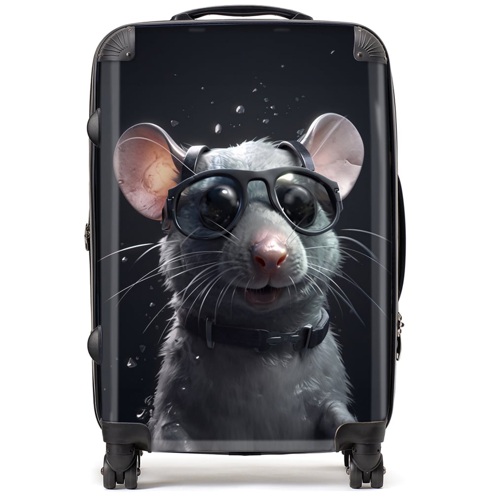 Warren Reed Designer Medium Splashart Rat in Glasses Suitcase Image 1