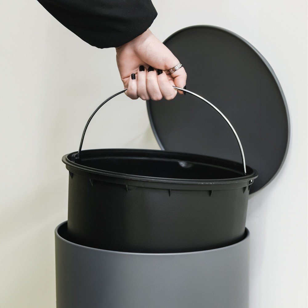 My Home Round Pedal Bin 30L Charcoal Image 3