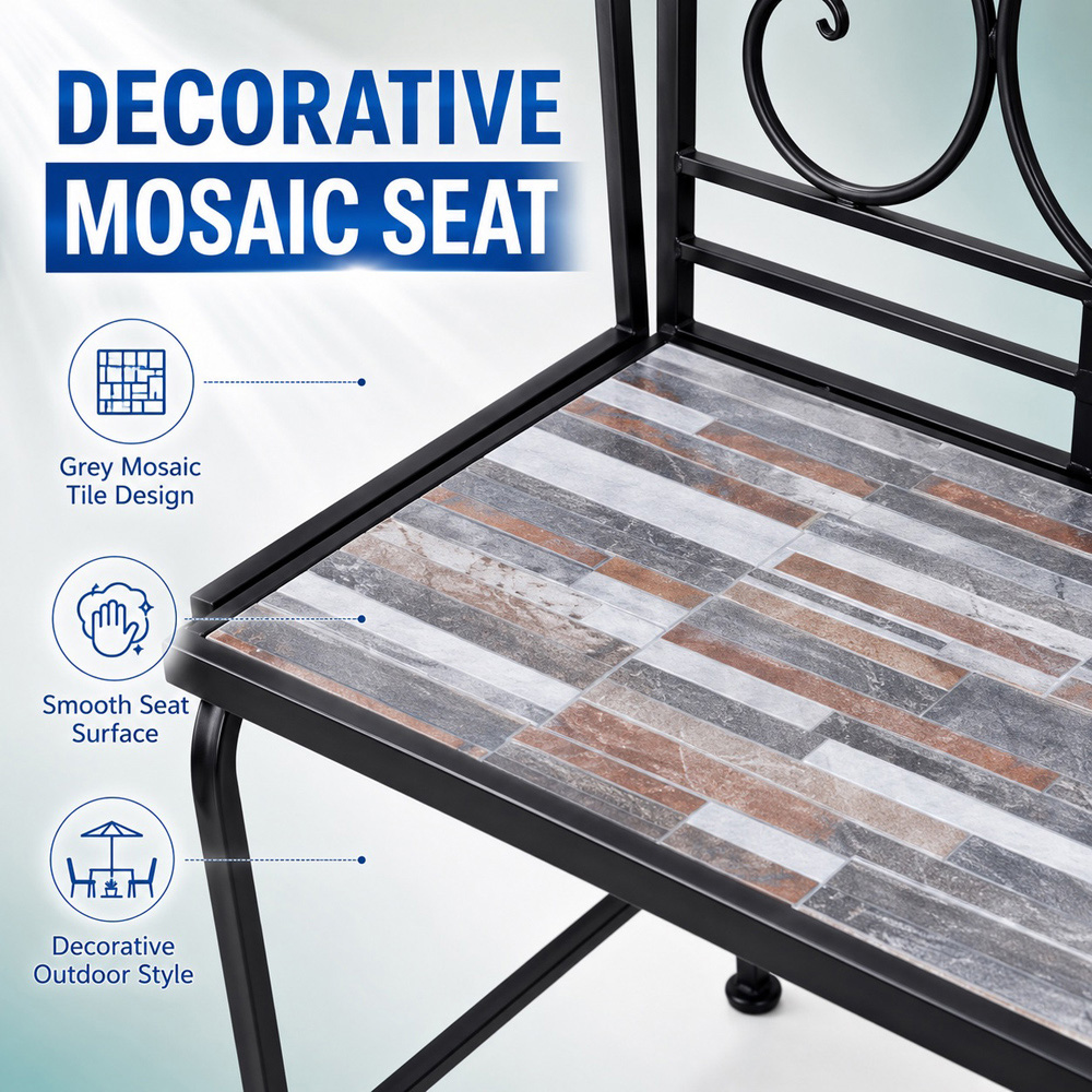 Shatchi Oasis Mosaic 2 Seater Garden Bench Image 8