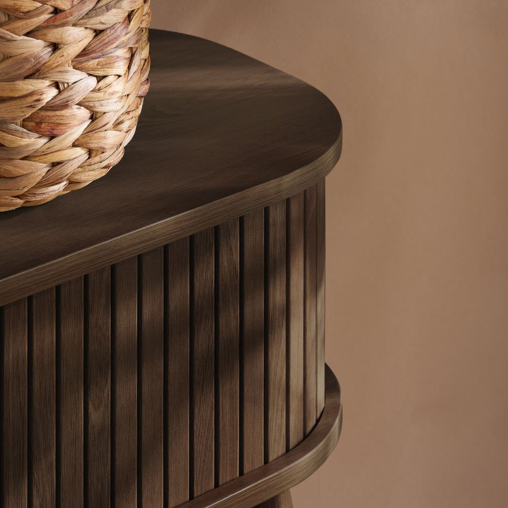 Birlea Axel 2 Door Walnut Fluted Console Table Image 7