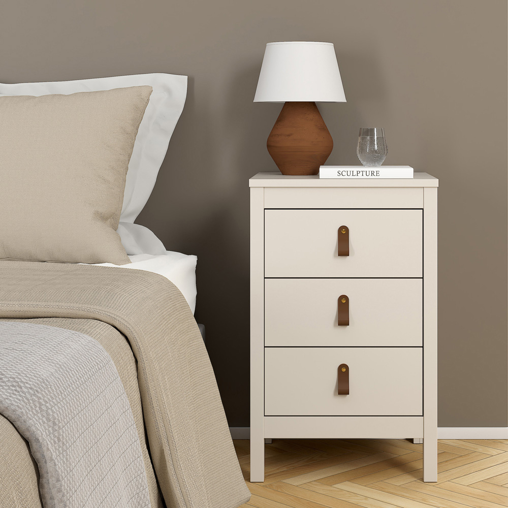 Florence Barcelona 3 Drawer Cashmere Bedside Table Image 6