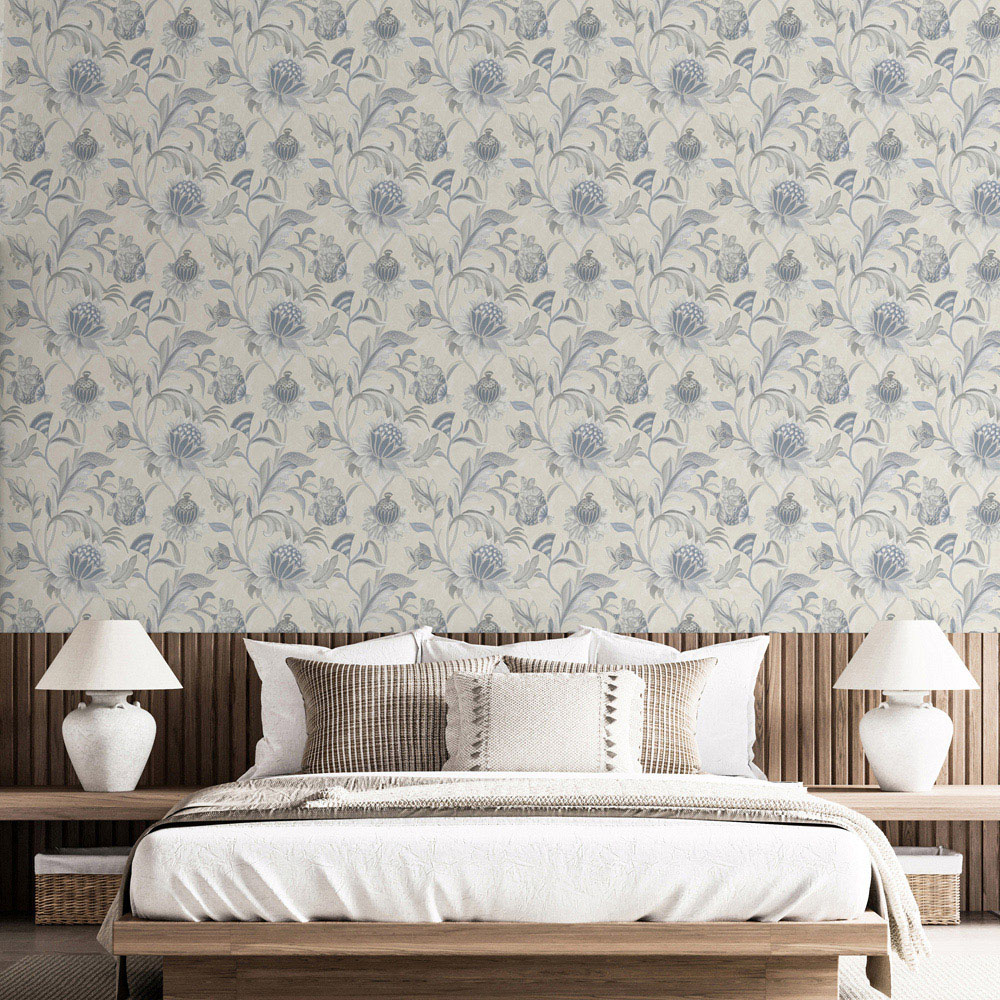 Holden Cecelia Jacobean Blue Dove Wallpaper Image 3