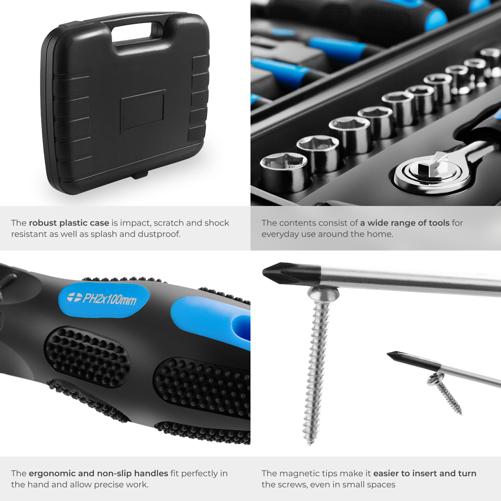 tectake Luigi 57 Piece Tool Box Image 4