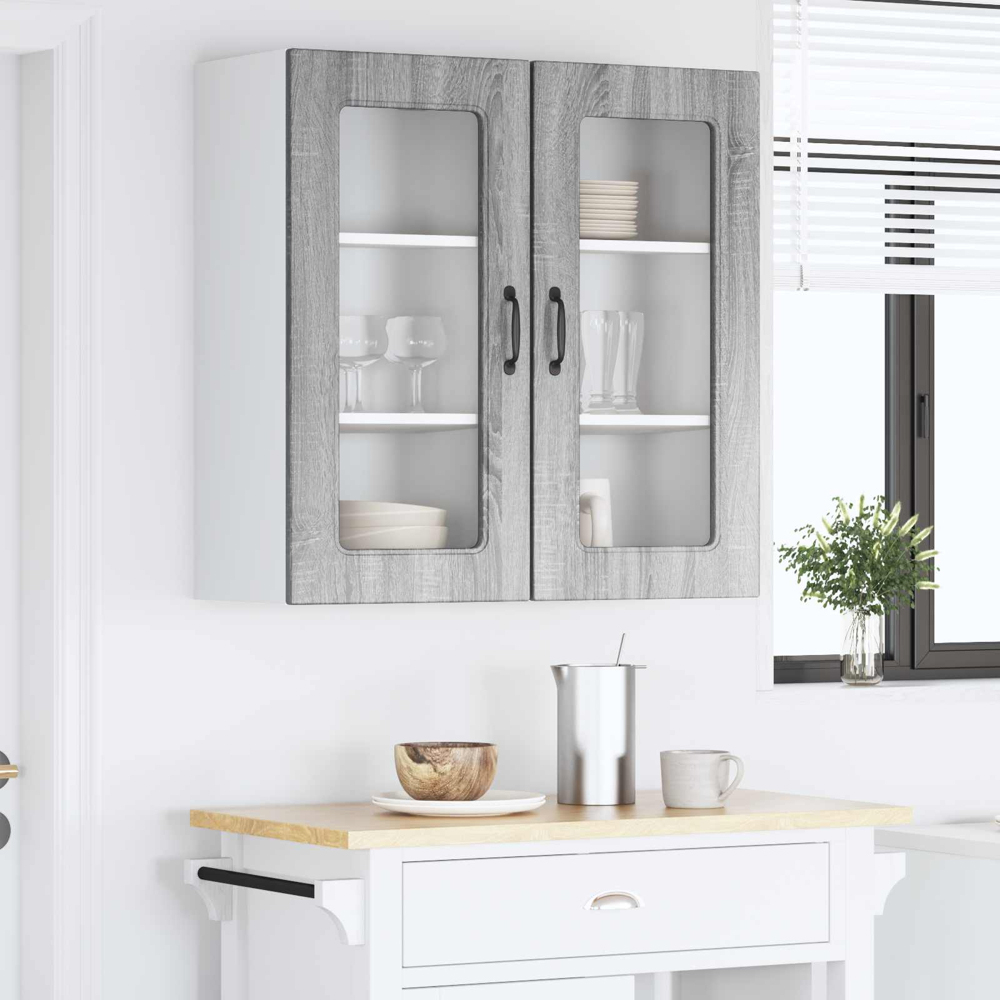 vidaXL Kalmar Single Door Grey Sonoma Wall Kitchen Cabinet 2 Pack Image 9
