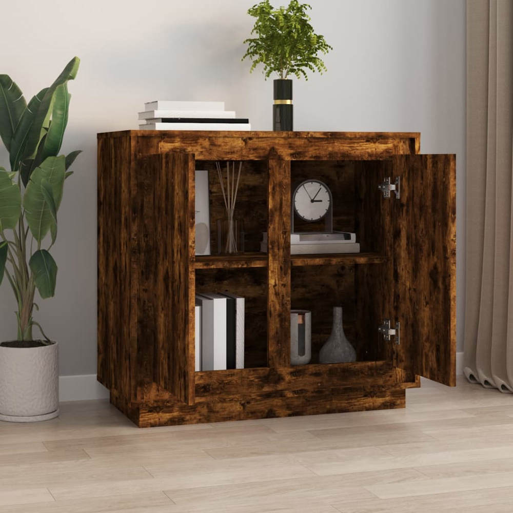 vidaXL 2 Door Smoked Oak Sideboard Image 3