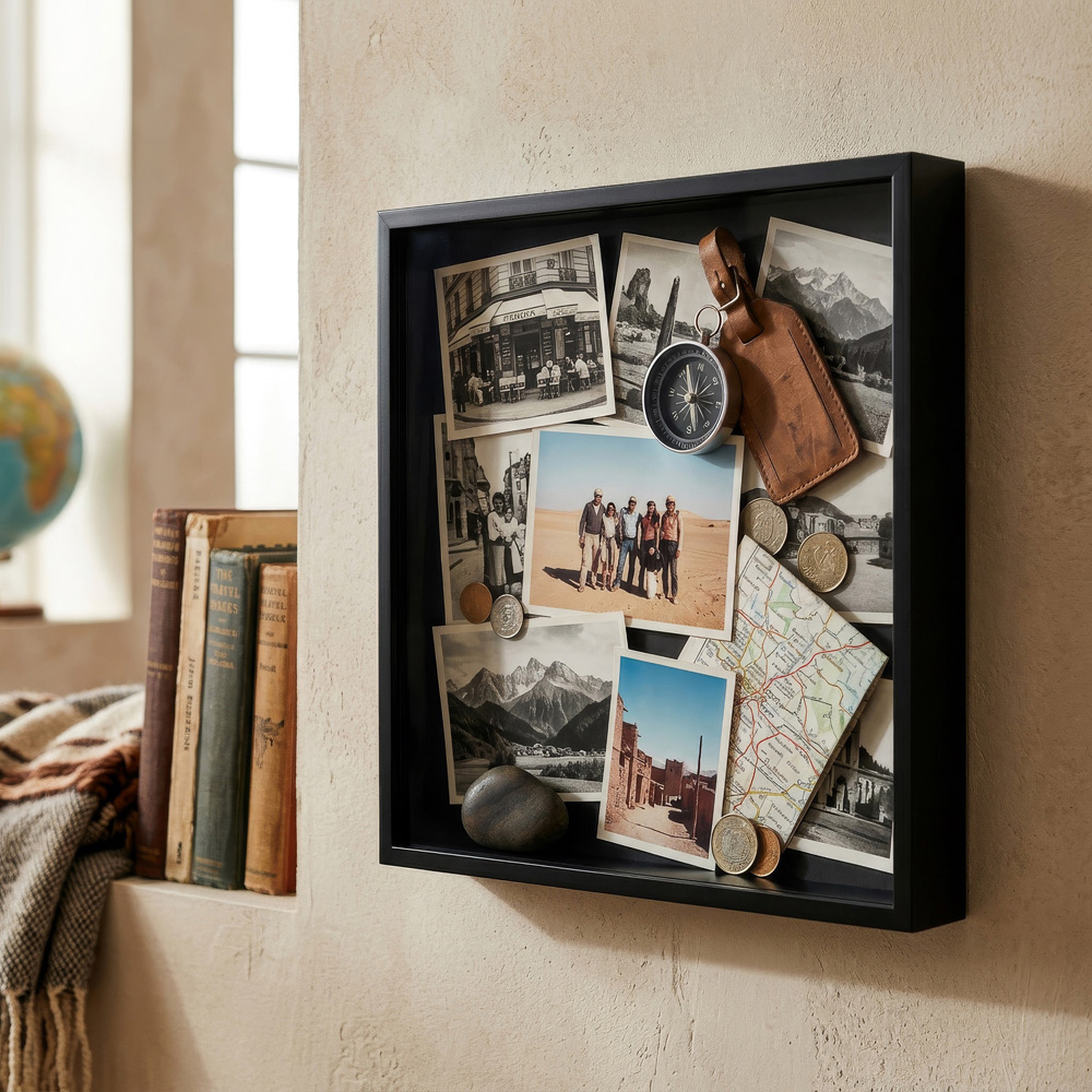 Nicola Spring Black 3D Box Photo Frame with Mount 12 x 12 inch 5 Pack Image 2