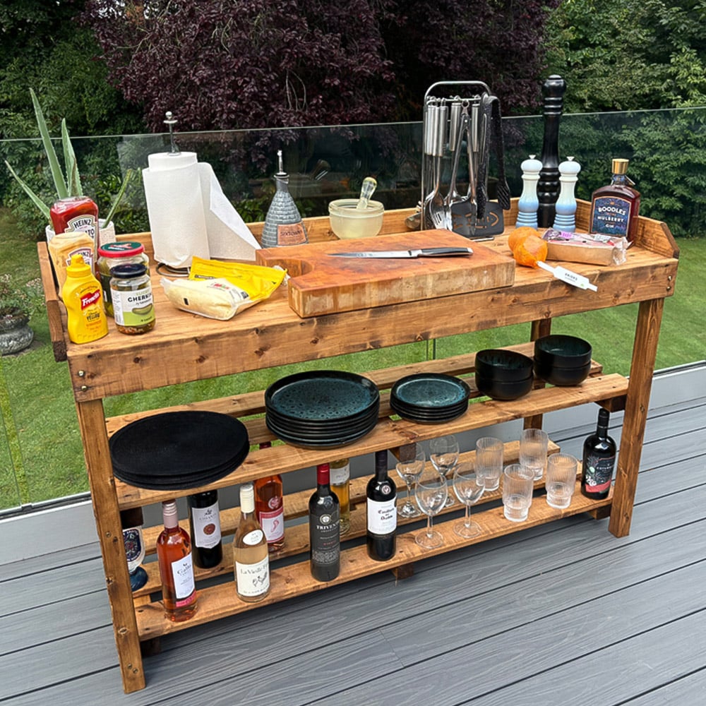 Charles Taylor Deluxe Davenport 3 Shelf Extra Large Utility BBQ Table Image 3