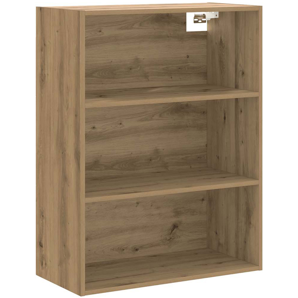 vidaXL 3 Open Shelf Artisan Oak Hanging Wall Cabinet Image 2