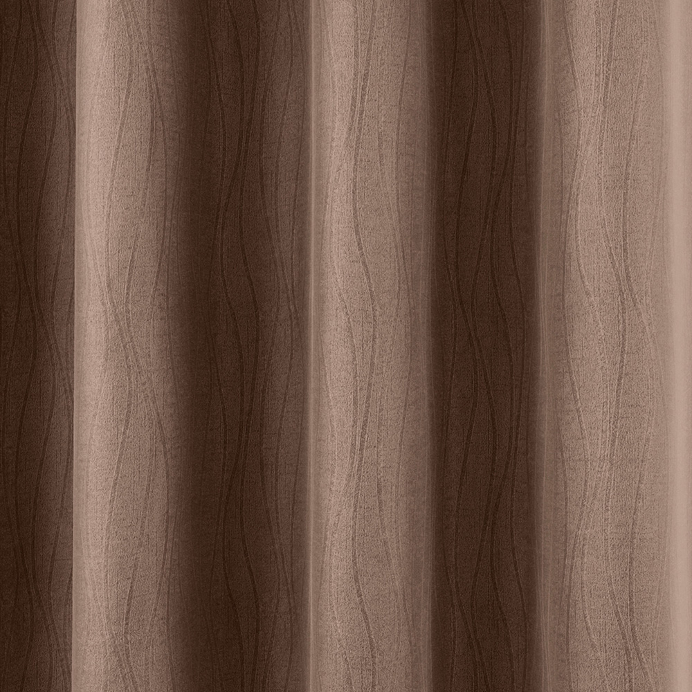 Enhanced Living Goodwood Bronze Embossed Wave Thermal Eyelet Curtain 117 x 137cm Image 2